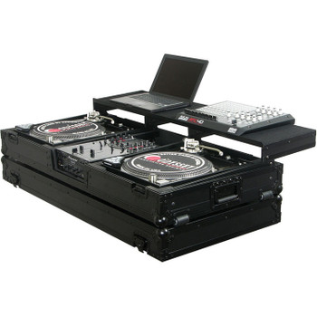 Odyssey Black Label DJ Coffin Flight Case with Full Glide Platform for 10-Inch Mixer and Battle Turntables (FZGSPBM10WBL)