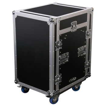 11U Top Slanted 12U Vertical Pro Combo Rack with Casters