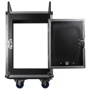 10U Top Slanted 14U Vertical Pro Combo Rack with Wheels