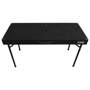 Height Adjustable 48″ x 20″ Work Surface Carpeted DJ Table