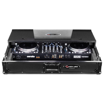 RANE PERFORMER Black Label 1U Case with Glide Style Laptop Platform and Wheels