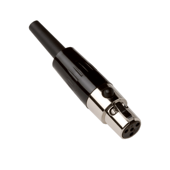 Shure 4-Pin Mini Connector (TA4F) Adapts small-diameter microphone cable to the T11, PG1, PGX1, SLX1, ULX1, UC1, U1, or UR1 body-pack transmitter