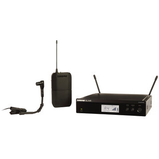 Shure Instrument System with (1) BLX4R Wireless Receiver, (1) BLX1 Bodypack Transmitter, and (1) WB98H/C Cardioid Condenser Instrument Microphone