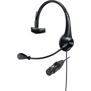Shure Lightweight Single-Sided Broadcast Headset with Neutrik female 4-Pin XLR cable