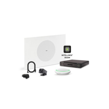 Shure ECOSYSTEM BUNDLE 310M: (1) MXA310, (1) IMX-RM8-SUB3, (1) MXN5W-C + Tile Bridge, (1) HUDDLY IQ, (1) HUDDLY-DMB, (1) USB3-CA-90-2M