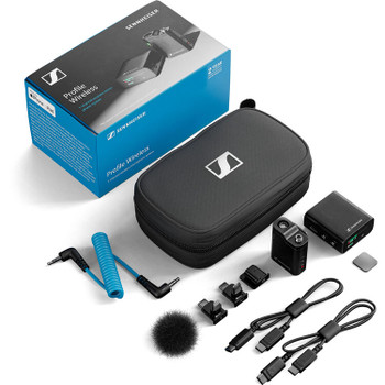 Sennheiser Prohttps://static.bhphoto.com/images/images750x750/1747194359_1891684.jpgfile Wireless 1-Channel Set (700278) All-in-One Wireless Microphone System with Clip-On Transmitter, Receiver, and Accessories