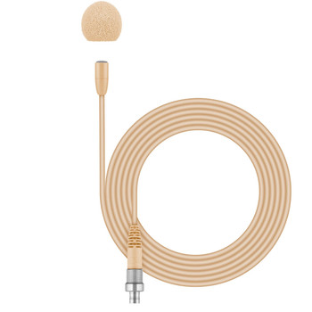 Sennheiser, MKE Essential Beige 3-Pin Lavalier Microphone Kit, Omnidirectional Condenser, Includes 1.6m Cable, Microphone Clamp, and Foam Windscreen