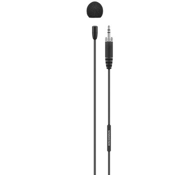 Sennheiser, MKE Essential Black 3-Pin Lavalier Microphone Kit, Omnidirectional Condenser, Includes 1.6m Cable, Microphone Clamp, and Foam Windscreen