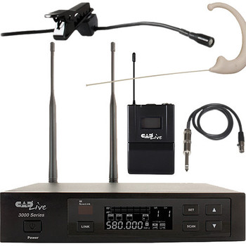 CAD WX3010N UHF Wireless Bodypack Microphone System with Earset, Lavalier, and Guitar Cable (AMS-WX3010N)