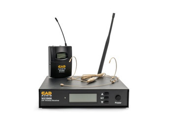 CAD UHF Wireless Body Pack Microphone System (Includes headworn mic, lavalier mic, and guitar cable)
