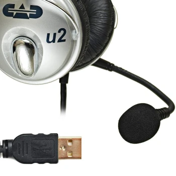 CAD Audio U2 USB Stereo Headset with Cardioid Condenser Microphone, Integrated USB Audio Interface, and Plug-and-Play Computer Connectivity (AMS-U2)
