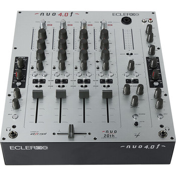 Ecler NUO-4.0F-SL 4-Channel Analog DJ Mixer in Silver with Professional-Grade Audio Routing, High-Precision Faders, and Club-Ready Build (AMS-NUO-4.0F-SL)