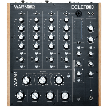 Ecler WARM4 Professional 4-Channel Analog Rotary DJ Mixer with Subharmonic Synthesizer, Isolator EQ, and Premium Rotary Controls (AMS-WARM-4)
