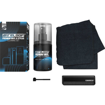 Reloop Premium Vinyl & Stylus Cleaning Set with Carbon Fibre Record Brush, Stylus Cleaner, Cleaning Spray, and Microfibre Cloth for Turntable Maintenance (AMS-VINYL-STYLUS-CLEANER)