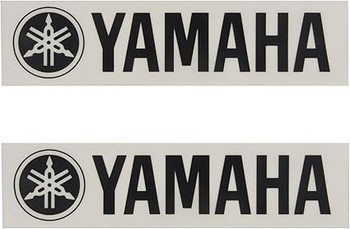 Yamaha BD LOGO SM BK Bass Drum Head Logo Decal 2-Pack, Black, 1.87"H x 8.25"W