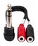 Hosa YPM-523 Right-Angle 1/4" TRS to Dual 3.5mm TRSF Adapter Cable