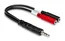 Hosa YMM-261 6" 3.5mm TRS to Dual 3.5mm TSF Audio Y-Cable