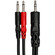 Hosa Technology YMM-152 Stereo 3.5mm Male TRS to Two 3.5mm Male TS Y-Cable (12")
