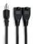 Hosa YAC-407 1.5' Dual NEMA 5-15R to NEMA 5-15P Power Extension Y-Cable, 18 AWG