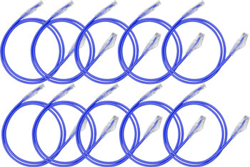 75 Hosa Cat 6 Ethernet Cable – 10-Pack, 3 Foot, Blue (CAT-603-10PK-BU)