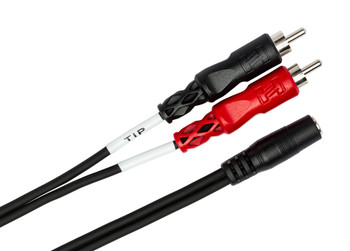 Hosa CFR-210 Stereo Breakout Cable - 3.5mm TRS Female to Dual RCA Male - 10 foot