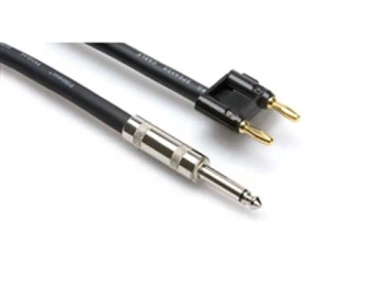 Hosa Technology  SKZ-630  Speaker Cable, Hosa 1/4 in TS to Dual Banana, Black Zip, 30 ftBN