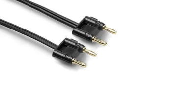 Hosa Technology  SKZ-605BN Speaker Cable, Hosa 1/4 in TS to Dual Banana, Black Zip, 5 ft