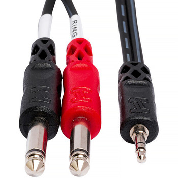Hosa CMP-153 Stereo Breakout Cable - 3.5mm TRS Male to Left and Right 1/4-inch TS Male - 3 foot