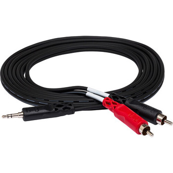 Hosa CMR-215 Stereo Breakout Cable - 3.5mm TRS Male to Left and Right RCA Male - 15 foot