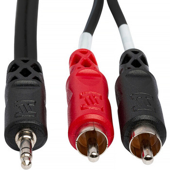 Hosa CMR-225 Stereo Breakout Cable - 3.5mm TRS Male to Left and Right RCA Male - 25 foot