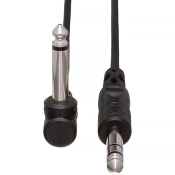 Hosa CPP-110R Interconnect Cable - 1/4-inch TS Male to Right-angle 1/4-inch TS Male - 10 foot