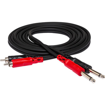 Hosa CPR-203 Stereo Interconnect Cable - Dual 1/4-inch TS to Dual RCA - 3 meter