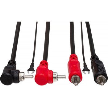 Hosa CRA-201DJ Stereo Interconnect Cable - Dual RCA to Dual Right-Angle RCA with Ground Wire - 1 meter