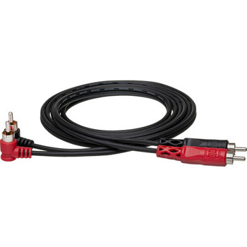 Hosa CRA-201R Stereo Interconnect Cable - Dual RCA to Dual Right-Angle RCA - 1 meter