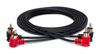Hosa CRA-202RR Stereo Interconnect Cable – Dual Right-Angle RCA to Dual RCA (2 m)
