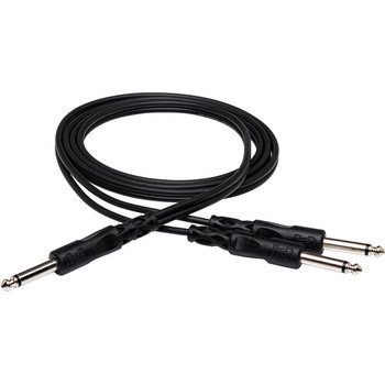 Hosa CYP-105 Y Cable - 1/4-inch TS Male to Dual 1/4-inch TS Male - 5 foot