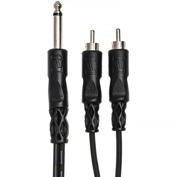 Hosa CYR-101 Y Cable - 1/4-inch TS Male to Dual RCA Male - 1 meter