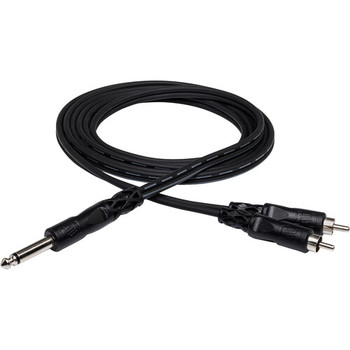 Hosa CYR-103 Y Cable - 1/4-inch TS Male to Dual RCA Male - 3 meter
