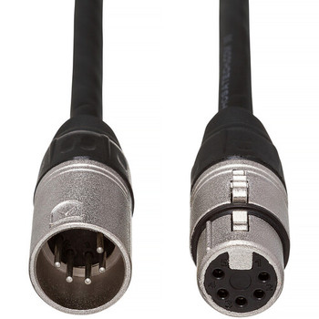 Hosa DMX-005 DMX512 Cable - XLR5 Male to XLR5 Female - 24 AWG 120 Ohm - 5 Foot