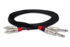 Hosa HPR-020X2 Pro Stereo Interconnect Cable - Dual REAN 1/4-inch TS Male to RCA Male - 20 foot