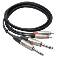 Hosa HPR-015X2 Pro Stereo Interconnect Cable - Dual REAN 1/4-inch TS Male to RCA Male - 15 foot