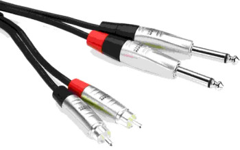 Hosa  Hosa Pro Hosa HPR-010X2 Pro Stereo Interconnect Cable - Dual REAN 1/4-inch TS Male to RCA Male - 10 foot
