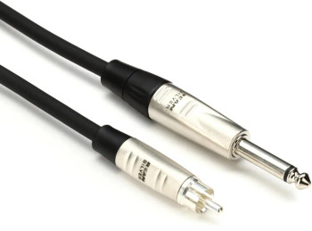 Hosa HPR-010 Pro Unbalanced Interconnect Cable - 1/4-inch TS Male to RCA Male - 10 foot