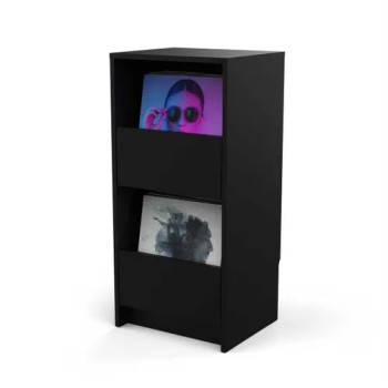 Glorious AMS-VINYL-VAULT-BLACK Glorious Vinyl Vault Record Storage Cabinet - Black