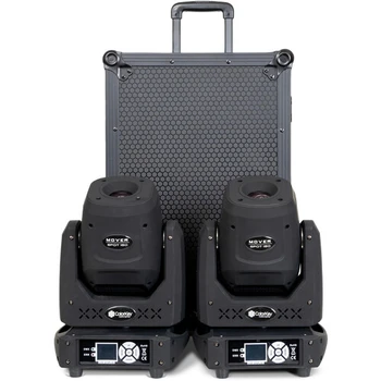 ColorKey, CKU-5053, Mover Spot 150 2-Pack Bundle with Flight Case Trolley LED Moving Head Spot Light System for Stage and Event Use