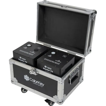 ColorKey, CKU-7712, Dazzler FX MKII 2-Pack Bundle with Road Case Black Cold Spark Machine System for Professional Event and Stage Effects