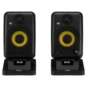 KRK GoAux 4 Portable Powered Studio Monitors – Compact 4” Bi-Amplified Monitor System (GOAUX4-NA)