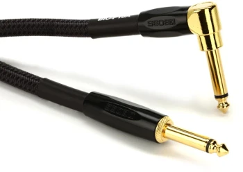 BOSS BIC-P18A 18ft / 5.5m Premium Instrument Cable, Straight-to-Angled 1/4-Inch Connectors for Guitar and Bass (BIC-P18A)