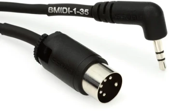BOSS 1ft / 30cm 3.5mm TRS to 5-Pin MIDI Cable, Type A, Angled Connector (BMIDI-1-35)