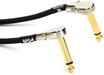 BOSS BPC-4 4-Inch/10cm Space-Saving Pancake Patch Cable with Right-Angle 1/4-Inch Connectors, 24K Gold-Plated Contacts, and Oxygen-Free Copper Core (BPC-4)